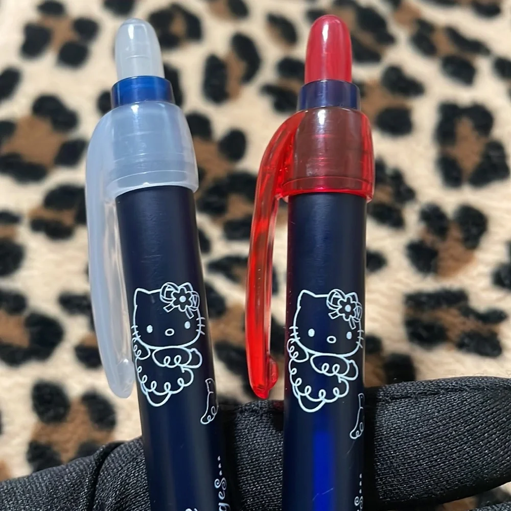 2002 Sanrio HELLO KITTY Blue Angel French Cafe Pencil Pen Case Y2K 2000s Vintage
